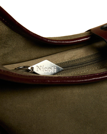 KHAKI SUEDE SHOPPING BAG