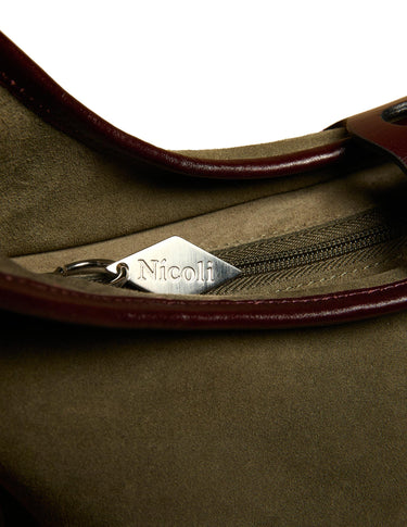 KHAKI SUEDE SHOPPING BAG