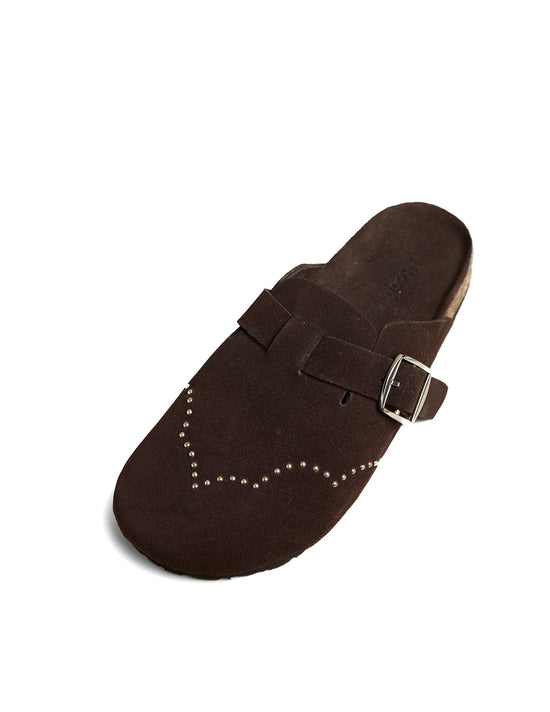 BROWN STUDDED CLOG
