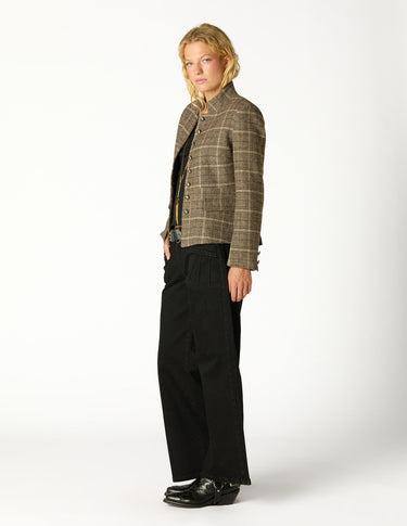 BLAZER AUSTRÍACA CUADROS MARRON