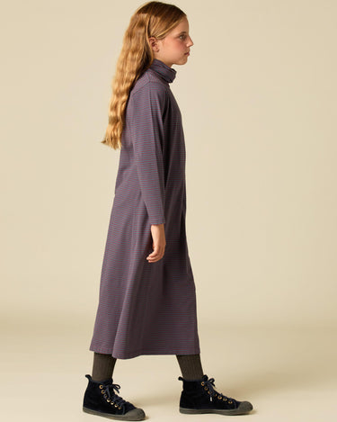 STRIPED ROLL NECK DRESS