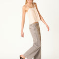 EMBROIDERED GREY DENIM TROUSERS