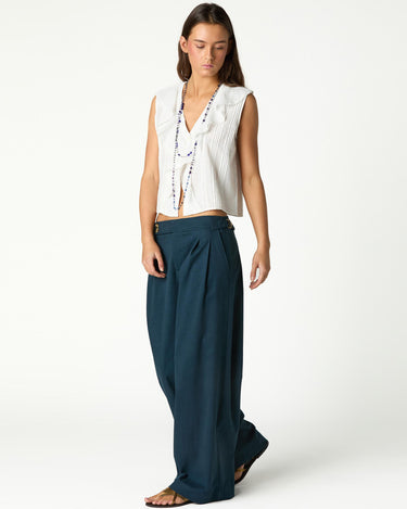 DOUBLE BUTTON TAB TROUSERS