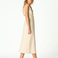 RUFFLED CUT-OUT DRESS ECRU