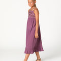EMBROIDERED DRESS FLOWER FEATHER
