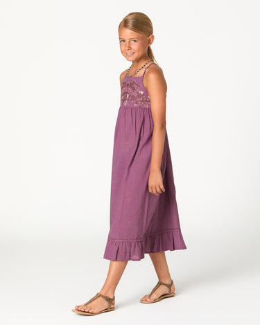 EMBROIDERED DRESS FLOWER FEATHER