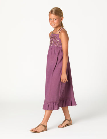 EMBROIDERED DRESS FLOWER FEATHER