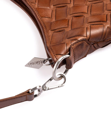 BRAIDED SMALL BAG BROWN