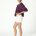 SHORT YOKE STUDS WHITE DENIM