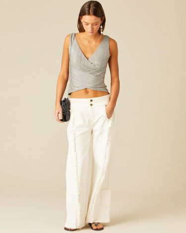 PANTALÓN DOBLE CINTURILLA BLANCO
