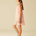 DRAWSTRING RUFFLE DRESS PINK