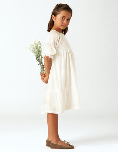 SQUARE DRESS WITH WHITE LACE