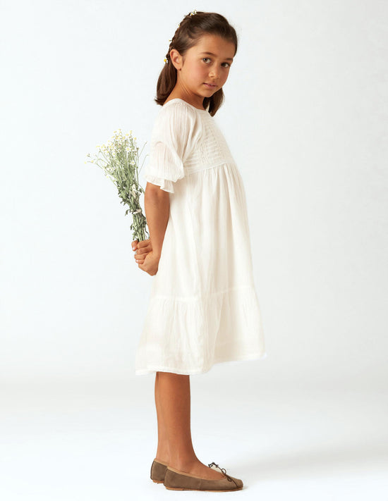 SQUARE DRESS WITH WHITE LACE