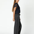 DENIM STUD BELT LOOP ANTHRACITE