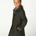 ABRIGO CUELLO PICO CUADRO GREY