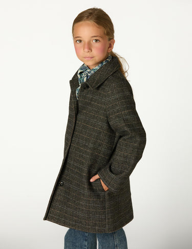 ABRIGO CUELLO PICO CUADRO GREY