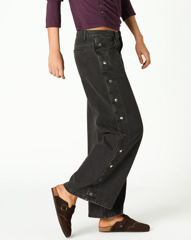 ANTHRACITE SIDE BUTTON TROUSERS