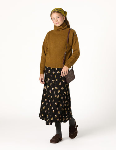 FALDA VOLANTE ANTHRACITE FLOWER