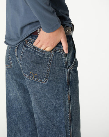 "NN" EMBROIDERED JEANS BLUE RIN