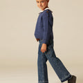 BLUE MARLED BUTTON-UP JERSEY