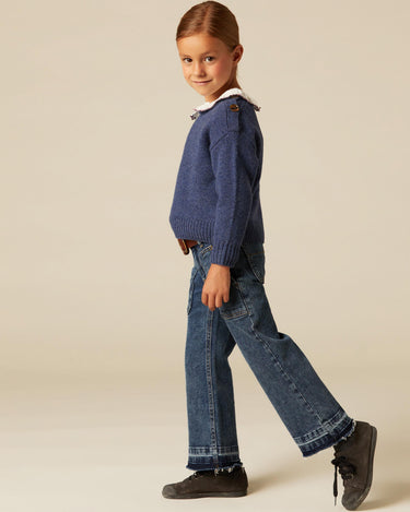 BLUE MARLED BUTTON-UP JERSEY