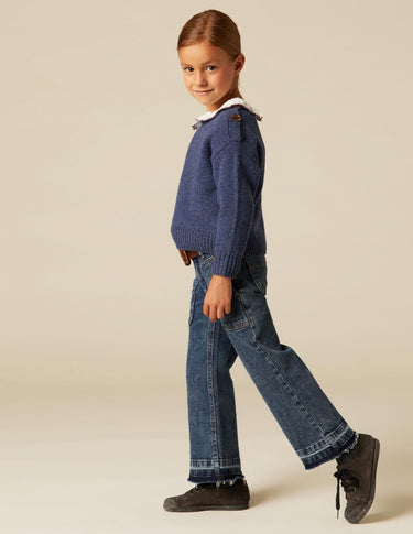 BLUE MARLED BUTTON-UP JERSEY