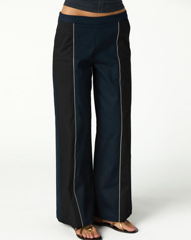 TWO-TONE ZIPPER TROUSERS