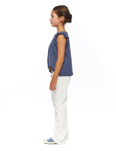 Camiseta corte volante azul