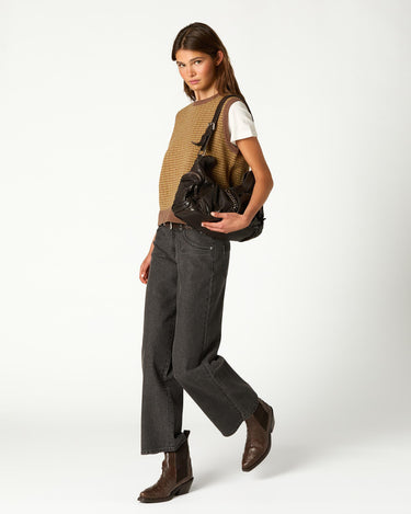CHALECO PUNTO MIX MARRON