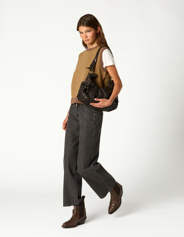 CHALECO PUNTO MIX MARRON