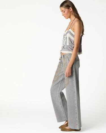 VINTAGE LACE TOP IRON GREY