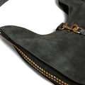 GREEN SUEDE SHOPPING BAG