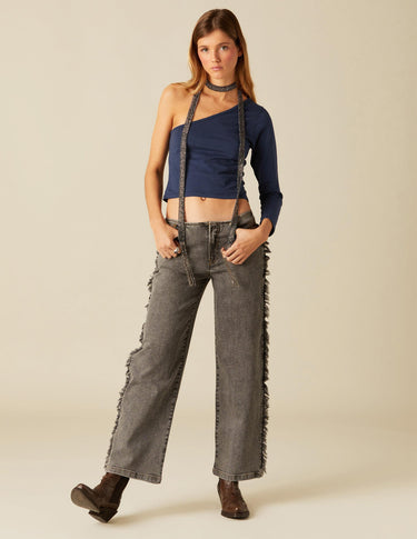 BLUE ASYMMETRIC T-SHIRT