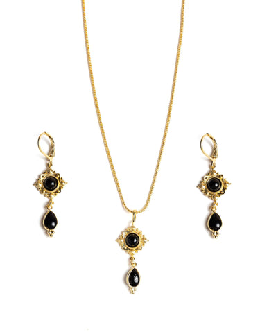 GOLD/BLACK SQUARE NECKLACE