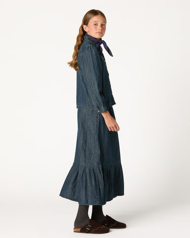 FALDA DENIM VOLANTE