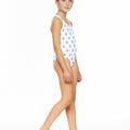 Blue Indian flower swimsuit