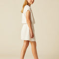 RED EMBROIDERED ELASTICATED DRESS