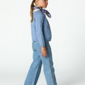 KNITTED JACKET WITH BUTTONS ANILINE BLUE