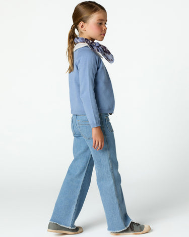 KNITTED JACKET WITH BUTTONS ANILINE BLUE