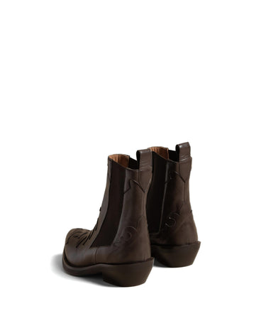 BROWN COWBOY ANKLE BOOT