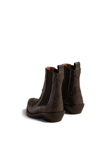 BROWN COWBOY ANKLE BOOT