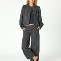 BLACK DOUBLE STRIPE JACKET
