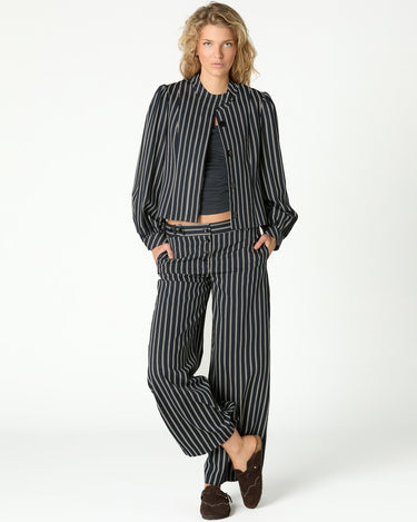 BLACK DOUBLE STRIPE JACKET