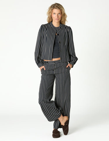 BLACK DOUBLE STRIPE JACKET