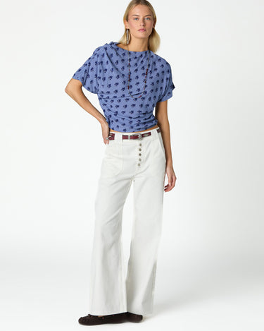 TOP PRINT BUTI BLUE