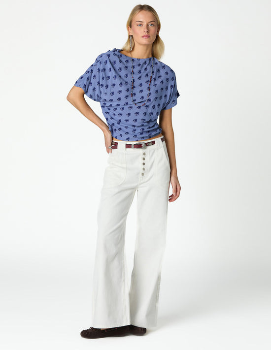 TOP PRINT BUTI BLUE