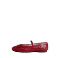 BRAIDED CHERRY-RED BALLET FLATS