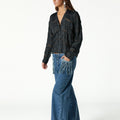 Anthracite Herringbone Ladder Stitch Shirt
