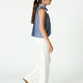 TOP LACE BUTTONS BLUE