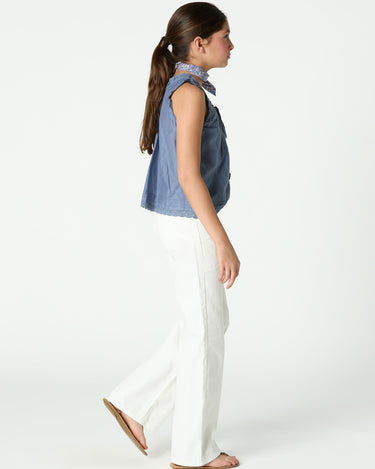 TOP LACE BUTTONS BLUE